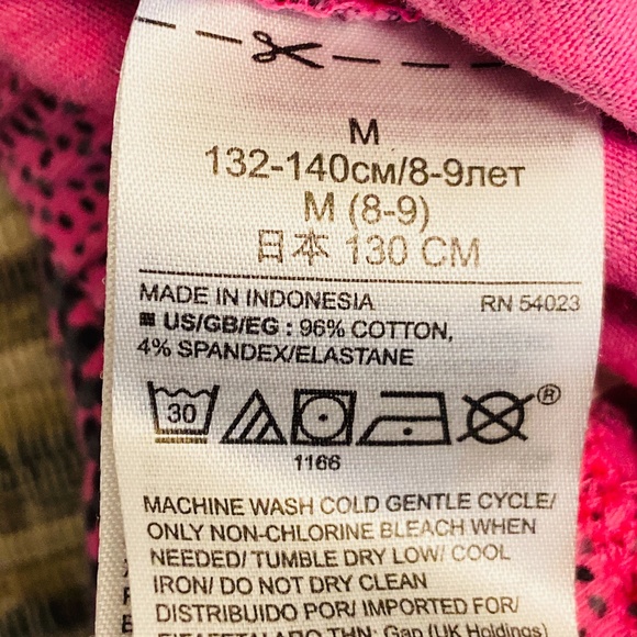 Gap Girl M 8 Pink and Gray Dotted Striped Leggings - Picture 12 of 12